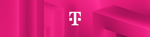 Telekom Logo magenta Background with shapes (photo)
